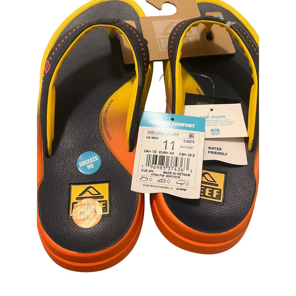Reef Swellsole Cruiser Mens 11 Navy Sunset New Nitrogen Infused EVA Sandals‎
